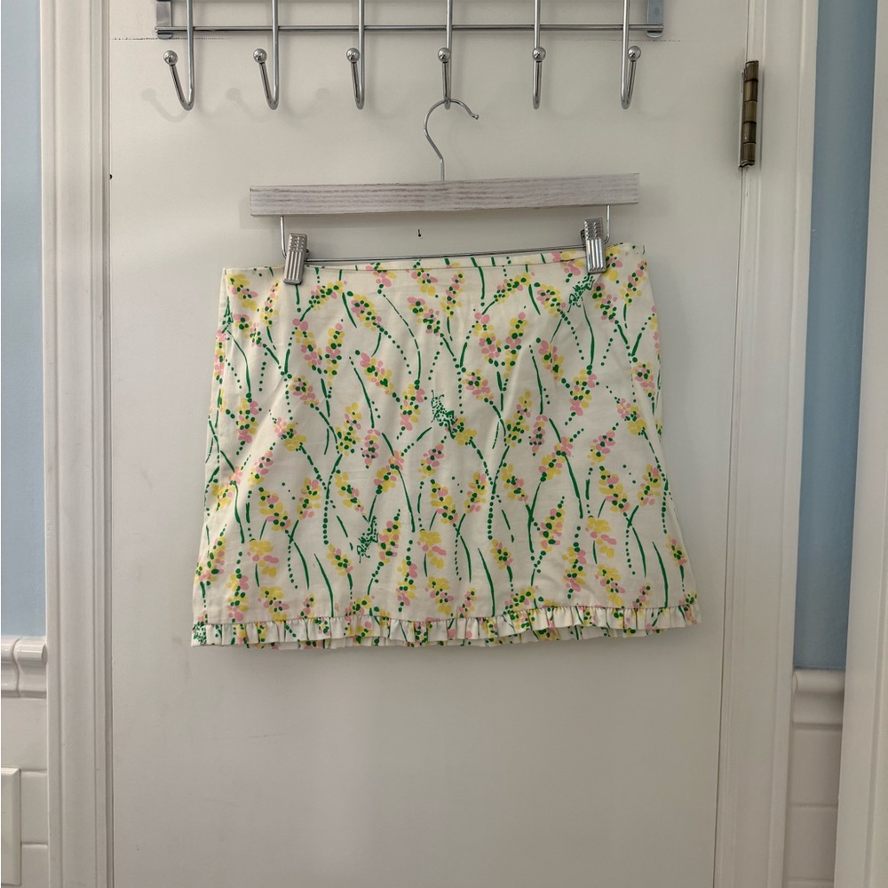 Lilly Pulitzer Green Ruffled Mini Skirt
